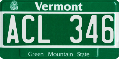 VT license plate ACL346