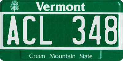 VT license plate ACL348