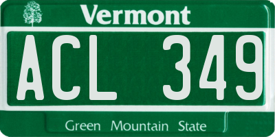 VT license plate ACL349