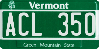 VT license plate ACL350