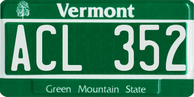 VT license plate ACL352