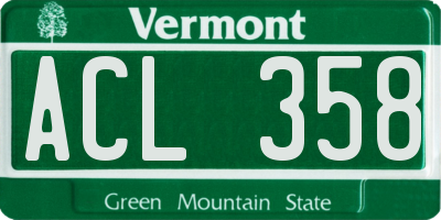 VT license plate ACL358