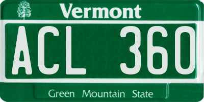 VT license plate ACL360