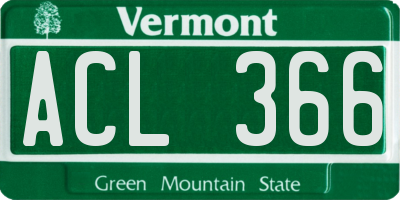 VT license plate ACL366