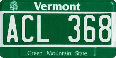 VT license plate ACL368