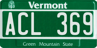 VT license plate ACL369