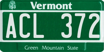 VT license plate ACL372