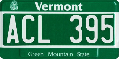 VT license plate ACL395