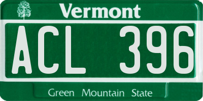 VT license plate ACL396