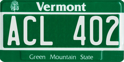 VT license plate ACL402