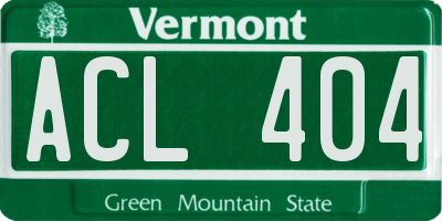 VT license plate ACL404