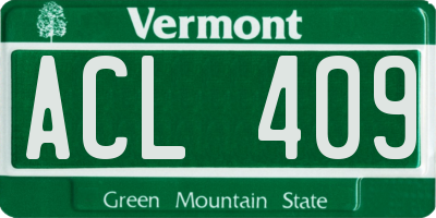 VT license plate ACL409