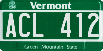 VT license plate ACL412