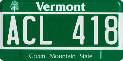 VT license plate ACL418