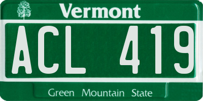 VT license plate ACL419