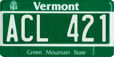 VT license plate ACL421