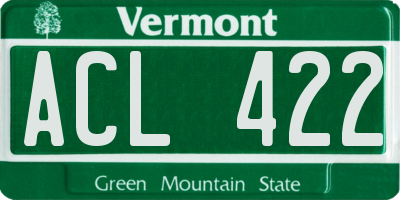 VT license plate ACL422