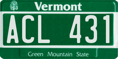 VT license plate ACL431