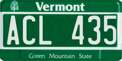 VT license plate ACL435