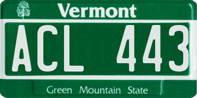 VT license plate ACL443