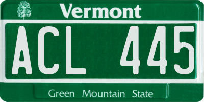 VT license plate ACL445