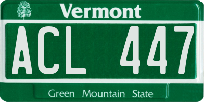 VT license plate ACL447