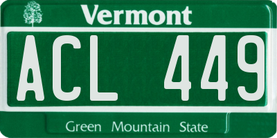 VT license plate ACL449