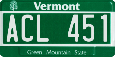 VT license plate ACL451