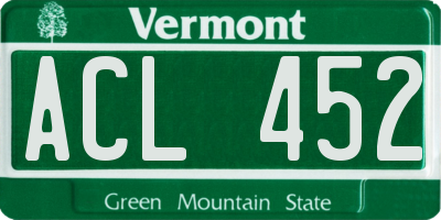 VT license plate ACL452