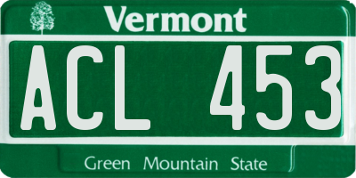 VT license plate ACL453
