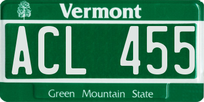 VT license plate ACL455