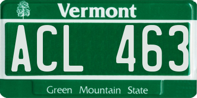 VT license plate ACL463
