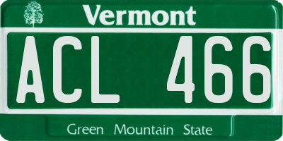 VT license plate ACL466