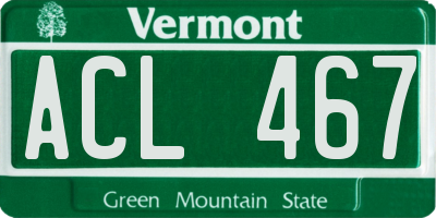 VT license plate ACL467