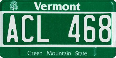 VT license plate ACL468