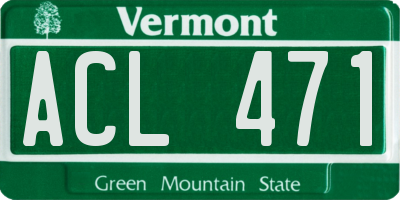 VT license plate ACL471