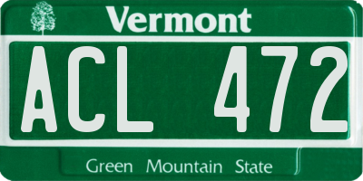 VT license plate ACL472