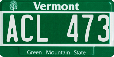VT license plate ACL473