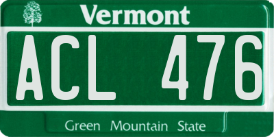 VT license plate ACL476