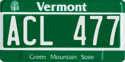 VT license plate ACL477