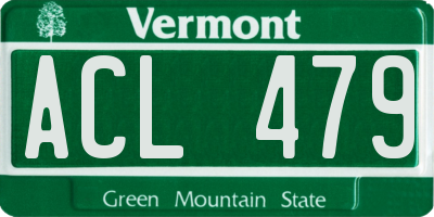 VT license plate ACL479