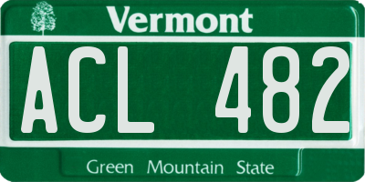 VT license plate ACL482