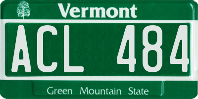 VT license plate ACL484
