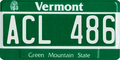 VT license plate ACL486