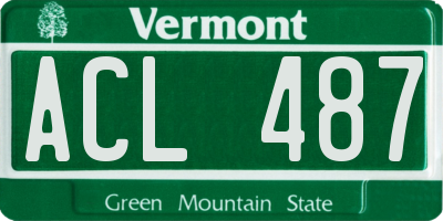 VT license plate ACL487
