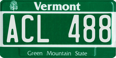 VT license plate ACL488