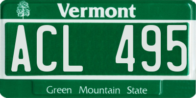 VT license plate ACL495