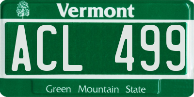 VT license plate ACL499