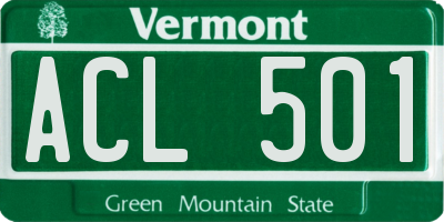 VT license plate ACL501