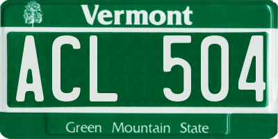 VT license plate ACL504